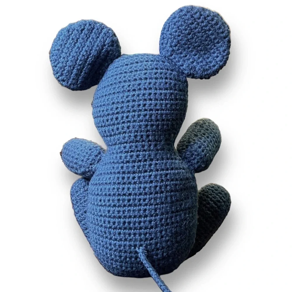 Handmade Crocheted Mouse Stuffed Animal Lovey - Blue